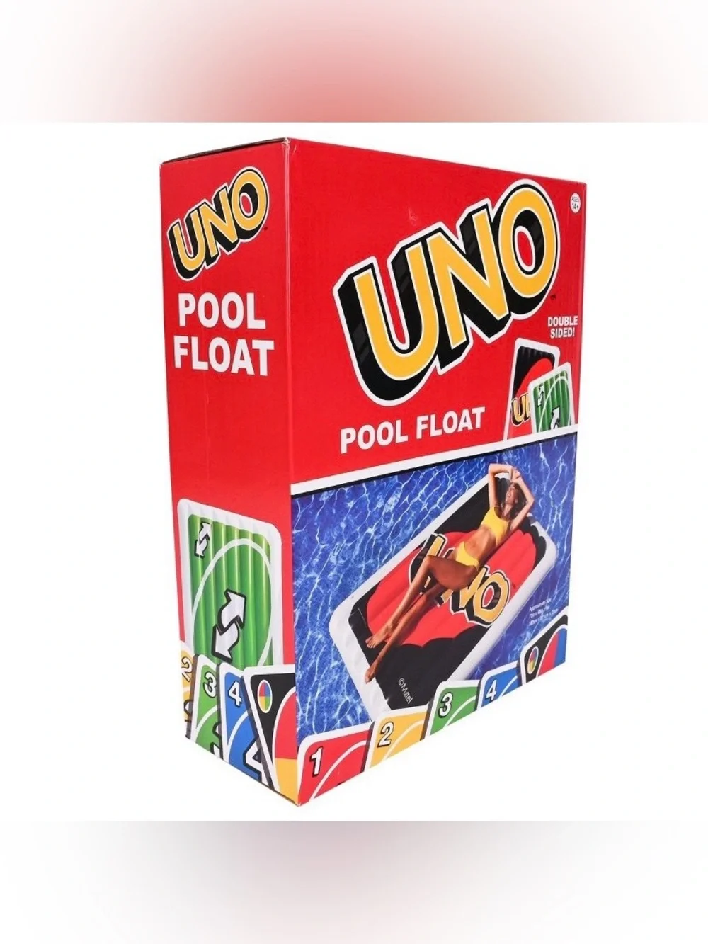 UNO Double Sided Pool Float 6 Ft Inflatable Raft Mattel NEW Factory Sealed